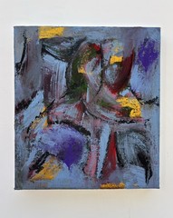 Abstract expressionist, expressionism painting on canvas OOAK MCM style original