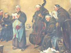 Antique 1920’s Lily Dodson Yont Oil Paintings NEBRASKA KANSAS copy Mission MONK
