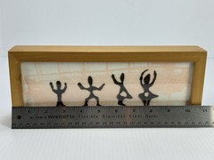 Vintage Framed Sand Art Dancing People Signed Pink Black