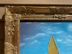 Oil Painting on Canvas, Seascape by Serg Graff Titled „Loneliness“, COA, Framed