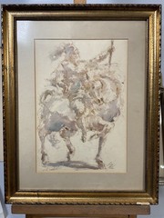 Charles Burdick Original Watercolor – Equestrian Rider