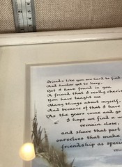 Calligraphy FRIENDS POEM Framed Matted 11x 9” Signed By Artist Katy Fischer
