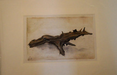 ::FRANZ EHMKE *1928 -2018 GDR PAINTER IMAGE OF A WOODEN PIECE DRIFTWOOD