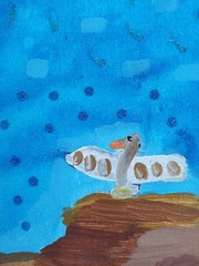 The Animals Await the Morning Flight Original Acrylic on Canvas By JJ Mammoth 2