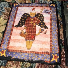 Lot of 2 Teresa Kogut Folk Art Liberty Cat & Apples & Spice on Slate 8”x10”