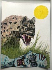ZOMBIES FALL PREY ORIGINAL HYENA GEORGE SILLIMAN ACRYLIC PAINT PENS HORROR