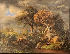 Henry Cleenewerck (1818 – 1901) – Original Oil Painting – Cattle at the River