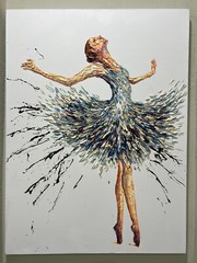 Monumental Ballerina Art Original Framed Colorful Ballet Canvas 40″x30″