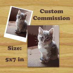 Custom Pet Portraits 5×7 by AdrianaRabyArt Kitten, Dogs, Cat, Friends & Family
