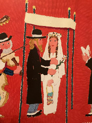 Jewish Wedding Folk Art Original ACRYLIC PAINTING Jovan Obican 20 1/4” x 25 1/2”