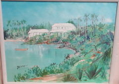 ALFRED BIRDSEY BERMUDA OLD ORIGINAL OIL ON CANVAS BOAT SCENE SEASCAPE PAINTING