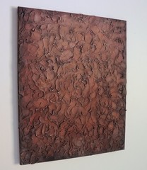 Original Terracotta Textured Abstract Painting, Earth Tone, Wabi Sabi Inspired