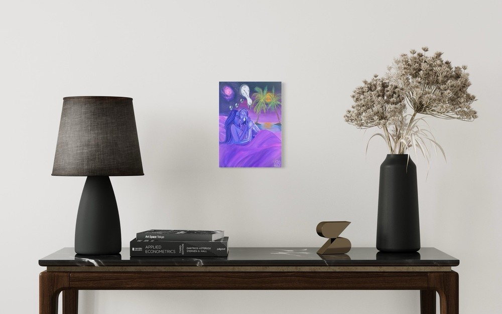 Violet Heat – Original Art Print 8.5×11 | Surreal Dreamscape Aesthetic Wall Art
