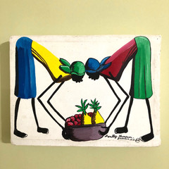 Original Headly Thompson Painting 10″x7.5″ Colorful Jamaican scene
