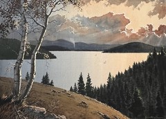 QUINTEN GREGORY Original Watercolor Painting Of Coeur D’alene Idaho -38×30”