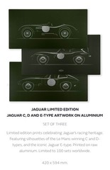 JAGUAR Limited Edition of 100 Artwork Digital Print on Aluminum Set of 3 w/ COA