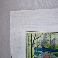 PHYLLIS DEMONG 1920-2017 MIXED MEDIA PAINTING „SWEET ROAD“ MANLIUS NY 1958
