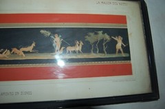 Antique Gouache Watercolor Paintings Of Cupids Chariots Pompeii Italy