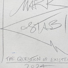 Kostabi „The Question of Existence“ Framed Original Painting Canvas Hand Signed