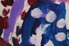 Vintage Colorful Still Life Mixed Media Painting Unsigned On Paper