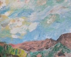 Rocky Mountain, 18 x 24 x .5, Abstract Landscape Painting by Jeanne Player