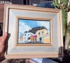 Amorgos Island, Greece 5X7 inches, Oil on Canvas 2017 By Zafiris Gourgouliatos
