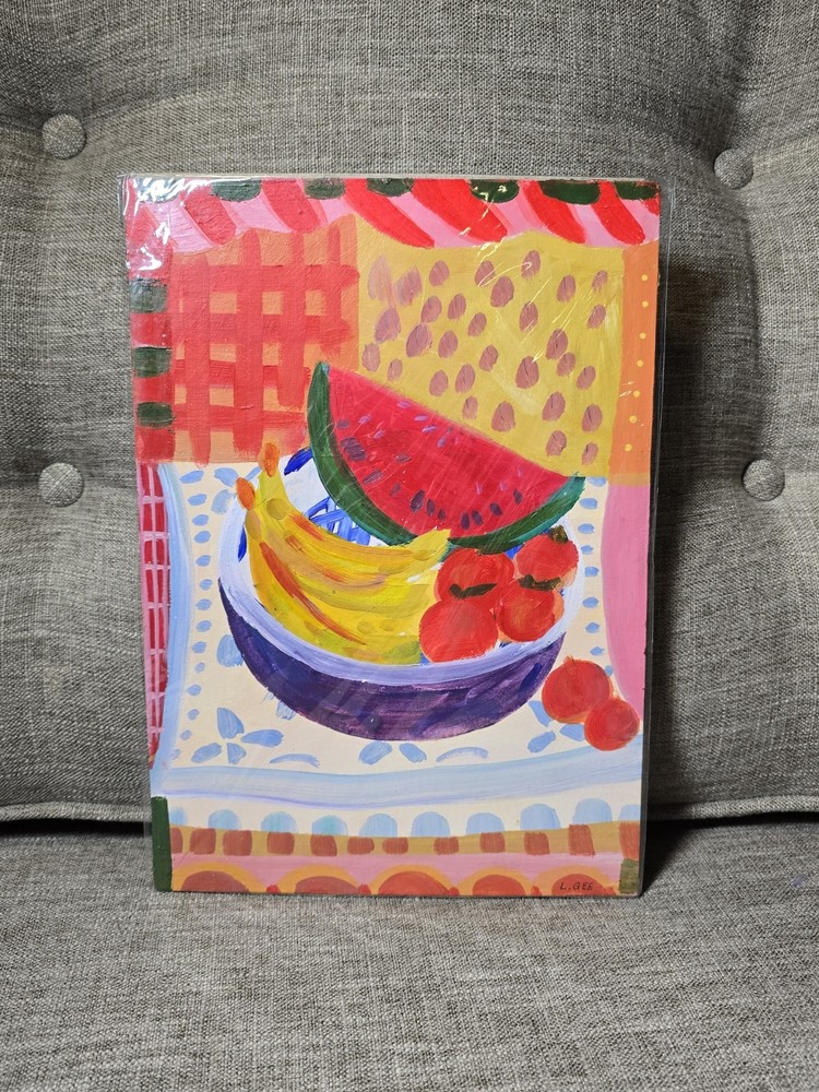 Laura Gee Acrylic Art, United Kingdom Artist, Summer Fruits, ORIGINAL