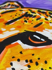 Vibrant Cheetah Portrait Acrylic Painting – 20×16″ Stretched Canvas