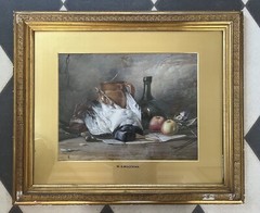 Antique Victorian Artist Still Life By Michael Angelo Wageman, C 1860
