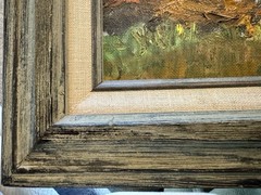 Vintage Oil Painting Tropical Coastal Palm Scene Framed 19.75″ W By 15.75