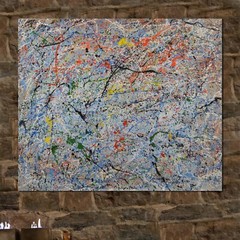 Jackson Pollock style Professional￼ Artist Canvas￼ painting￼ 72”X60”Abstract,6ft