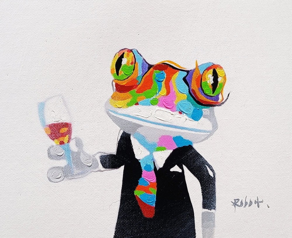 Fron with wine glasses – 8×10, Hand painted on Giclee Canvas, Canvas-only