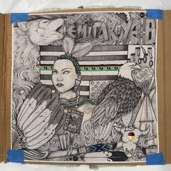 Og Prison Artwork Ponyo Cloth Beadwork Jeremy Nez Diné Mitakuye Eagle Wolf Drawn