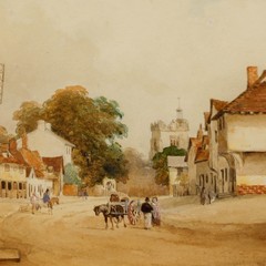 19th Century Watercolour – Morning in The Village