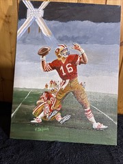Joe Montana FOOTBALL ART Artwork Signed By artist 12×16