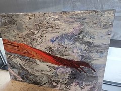 Oil Pour Painting Unframed Canvas, Stranger Things Inspired