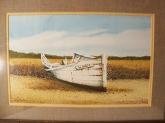 Original Watercolor Painting by Stephen Sebastian South Carolina Beach Skiff