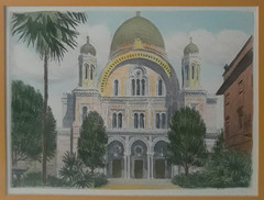 Antique Sziklay Bela a Colored Etching St. Vicent Aosia Italy Signed and Framed