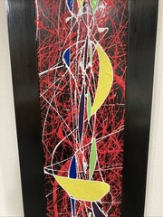 Original Acrylic Abstract Painting on Wood – 41×13 – Neural Canopy – Modern Art