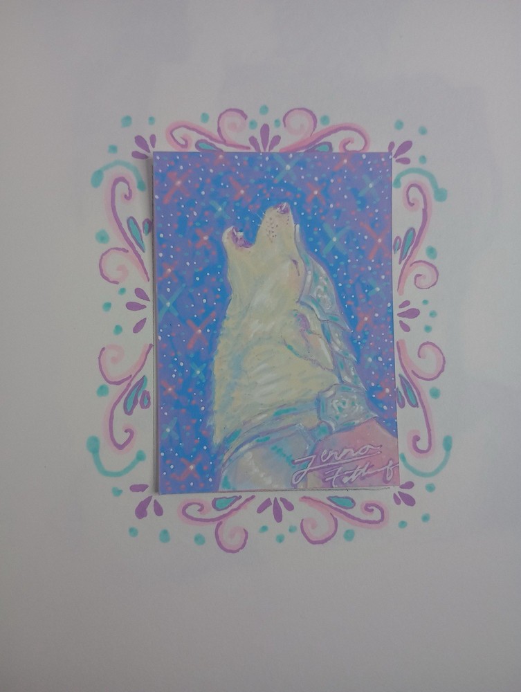 ACEO original painting 2.5 x 3.5 medieval animal fantasy by SilentPetal Studio