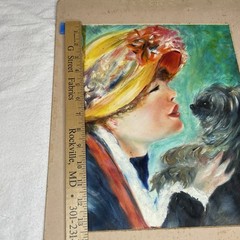 Lot Of 2 Original Portraits Young Woman & Dog; Young Man Acrylic On Canvas 11×14