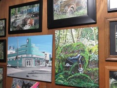 Old Americana, Art Deco Building, Seaside Oregon, Original Art, Acrylic Painting