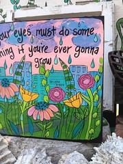 Bright Eyes Song Lyric Painting 10″ wood, Bowl Of Oranges Sign, Indie Music Art
