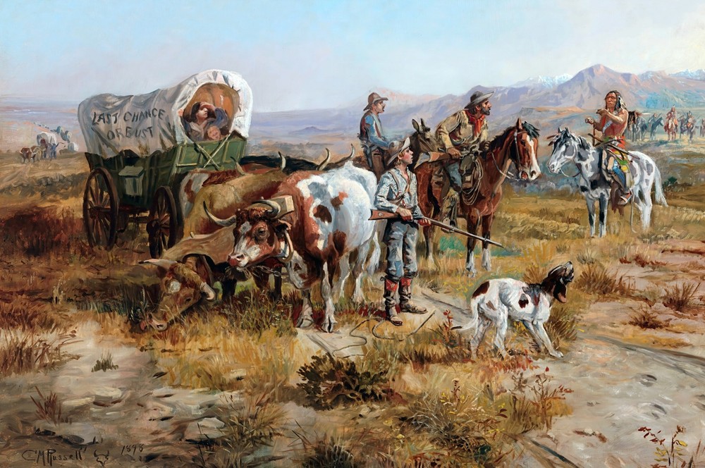 A Doubtful Visitor Painting by Charles Marion Russell Reproduction