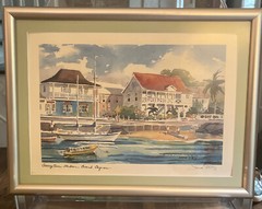 Joanne Sibley Art Georgetown Harbor Grand Cayman Lithograph Signed With Pencil