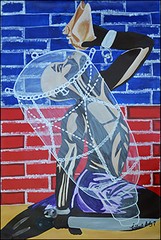 Haitian Art – Marron Inconnu Culture Vodou by Lesly Cetout 26.75 x 40