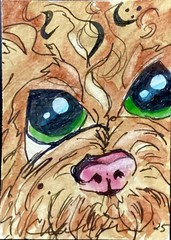 ACEO Doodle Dog ATC Artist Trading Card