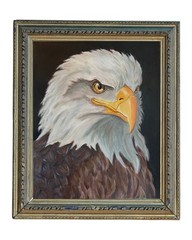 Bald Eagle Acrylic Painting Bird Portrait Original Art 9 x 12 inches