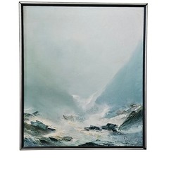 Modernist Seascape by Bob Pepper “White Water” Oil on Canvas” Palette Knife 22″