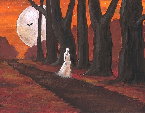 11×14 PRINT OF PAINTING RYTA HALLOWEEN VINTAGE STYLE ART GHOST VAMPIRE Dracula